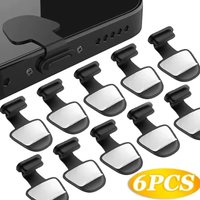 2/6 Pcs Silicone Dustplugs Cover USB Anti-Lost Cap Type-C Port Protector Charging Port Anti-Dust Waterproof Plug For Cell Phone