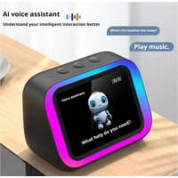 AI Smart Bluetooth 5.4 Speaker Voice assistant HDTouch Screen Display Electronic Album Alarm Clock Hi-fi Stereo Sound