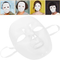 Blank Mask White Solid Plastic DIY Masquerade Party Prop Unpainted Full Face Mask for Cosplay Use Masquerade Props
