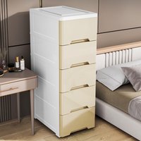 Narrow Gap Storage Cabinet, Compact Plastic Multi-Drawer Organizer with Multi-Layer Design, Space-Saving Shelf Rack for Bathroom