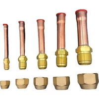45 Deg SAE-Standard 1/4" 3/8" 1/2" 3/4" Flare Brass Fitting & Copper Tube End Feed Coupler Connector Adapeter Air conditIoner