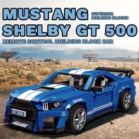 High-Tech Racing Sports Car Building Blocks MUSTANG GT500 Car Model Bricks Desktop Decoration Assembly Kids Toys For Boys Gifts
