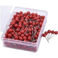 100Pcs Push Round Map Tacks With Stainless Point For Office Home Crafts Diy Marking Red Black