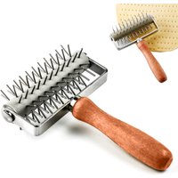 Stainless Steel Wheel Pizza Bread Needle Puncher Roller Pie Pastry Dough Roller With Wooden Handle For Baking Making Supplies