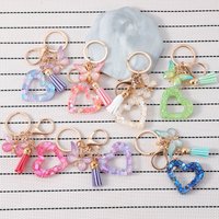 Fashion Heart Butterfly Tassel Backpack Pendant Keychais Metal Key Chain Women Car Key Ring Simple Key Party Gift Jewelry