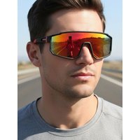AliExpress NONE Men's Oversized Bicycle Glasses Windproof Colored Coated Sunglasses For Bicycles Outdoor Sports Motorcycle Sunglasses 3258