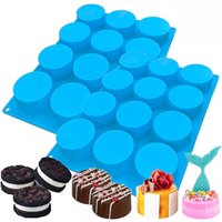 12 Hole Cylindrical Cake Silicone Mold Round Chocolate Biscuit Pudding Baking Mould Cookie Candle Soap Mold