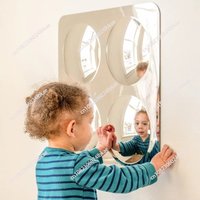 Visual and tactile sensory bubble mirror dome – a durable, soft-framed concave bubble mirror sensory toy perfect for playrooms