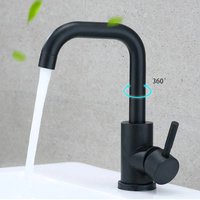 Black Nickel Bathroom Basin Faucet Stainless Steel Hot Cold Wash Mixer Crane Tap 360 Rotation Sink Faucets Single Handle