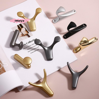 M-1Pc Aluminum Alloy Wall Hanging Hook - Modern Nordic Light Luxury Design, For Bathroom Wardrobe Cloakroom Clothes Organizer