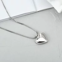 Simple Silver Color LOVE Heart Pendant Necklace For Women Personality Wedding Party Gift Fashion Clavicle Necklace