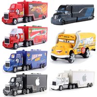 Disney Pixar Cars Jackson Lightning McQueen Container Truck Alloy Model Car 1/55 Ratio Die Casting Truck Ornaments Toys Gifts