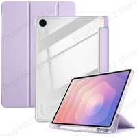 For Samsung Tab S11 Case 11 inch Trifold Acrylic Clear Hard Back Stand Tablet Coque For Galaxy Tab S11 Case With Pencil Holder