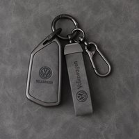 Alloy Leather Car Key Case Full Cover Shell For VW Golf 8 ID4 Cupra Formentor Tarraco Mk7 Gti Mk8 Skoda Octavia 4 Seat Leon Mk4