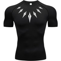 Anime men's tights, fitness sports running tights, gym T-shirt, sports training quick-dry top