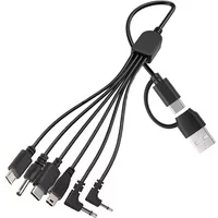 20cm Multi Charging Cable 5V USB A C to Type-C/Micro/Mini USB Charging Cord DC 3.5mm 2.5mm for Phones Speaker MP3 MP4 & More