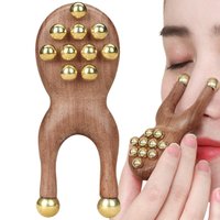 Face Massager Wooden Portable Body Sculpting Men Women Handheld Facial Massager Tool for Arm Back Leg Nose Eye Home Daily Travel