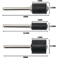 For Rotary Tool Sanding Mandrels 6pcs Rubber Head with Metal Shaft 1/8 Inch Shank Diameter for Consistent Sanding Performance