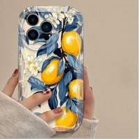 Summer Fruit Lemon Flower 3D Clear Case For iPhone 16 16E 15 14 13 12 11 Pro Max X XS X S Max XR SE 2020 SE4 7 8 Silicone Cover
