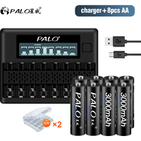 PALO 1,2 V AA Ni-MH-Akkus mit NIMH AA 3000 mAh Akku USB-Schnellladegerät für 1,2 V 2 A für Taschenlampen-Maus-Spielzeug
