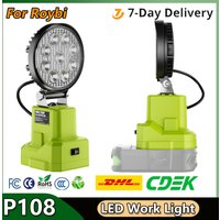 Turpow 27W Work LED Light For Roybi 18V Rechargeable Battery P108 P107 3.0Ah 6.0Ah 9.0Ah Tool Battery Accessories