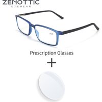 ZENOTTIC Rectangle Prescription Glasses Progressive Optical Eyeglasses Anti-Blue Light Myopia Hyperopia Eyewear For Men