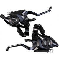 AliExpress NONE For Bike ST-EF51 3x7 3x8 Speed Shifter Brake Lever Combo Set for Mountain Bike MTB V Brake Black Trigger Shift Levers