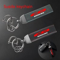 High-Grade Leather Suede Keychain Motorcycle Key Ring For Honda Cb650r Cbr650r CB CBR 650R 650 R Accessories