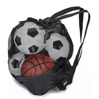 Large Capacity Soccer Bags For Coaches Footbal Basketball Drawstring Design Mesh Bag with a Zippered Front Pocket