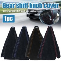 Car Gear Shift Collars Covers Red/Black/Yellow/Blue Suede PU Leather Gear Stick Shift Shifter Knob Cover Boot Gaiter