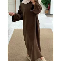 Eid Muslim Women Modest Dresses Ramadan Islam Vestidos Jalabiya Morocco Saudi Arab Abayas Dubai Kaftan 2024 Autumn Winter Robe
