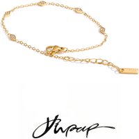 Yhpup Thin Stainless Steel Cubic Zirconia Chain Bracelet Bangle for Women Summer Delicate Aesthetic Chic Wrist Jewelry Recommend