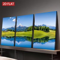3 Counts Wooden Framed Canvas Painting, Alpine Lake Mountain Landscape Print, Wall Art, Ideal for Living Room Office Decor