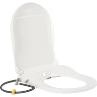 D-shaped Non-Electric Bidet Toilet Seat, Non-Electric Swash Ecoseat Elongated Comfort Fit Toilet Seat Bidet Attachment, White