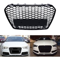 For Audi A5 S5 8T 2012-17 Gloss Black Honeycomb Mesh Front Radiator Bumper Grill