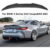 For BMW 4 Series G22 Coupe&M4 G82 Carbon Fiber Rear Trunk Spoiler M4 PSM Style Wing Tail Kit Gloss Black