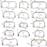 1/3/5PCS Metal Aluminum Tube Bag Frame For DIY Classical Pouch Purse Crossbody Tote Semi Circle Kiss Clasp Lock Tubular Handle