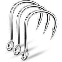 10Pcs Ring Eye High Carbon Steel Fishing Hook Silver Barbed Circle Hooks Fly Fishing Sharp Hooks Tackle Accessories Worm Hooks