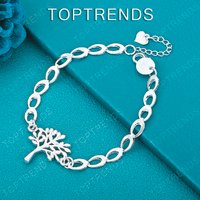 Hot High Quality 925 Sterling Silver Tree Bracelet Fashion Charm Jewelry For Men Women Creative Gift Accessories Birthday Party
