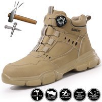 high-top Men Safety Shoes Protection Shoes Anti-Smash Anti-puncture Work Boots Indestructible Shoes Fashion Working Sneakers