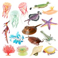 Marine Toys Jellyfish Seahorse Starfish Shrimp Trilobites Figurines Action Figure Plastic Animals Toy models Games Kids Gifts