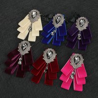 Handmade Bow Tie Men's Luxury Solid Korean Ribbon Diamond Velvet Groom Wedding Elegant Trendy Ribbon Party Retro Blue Bowtie