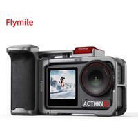 Flymile Action 5 Pro Camera Grip Holder Metal Cage for DJI Action 5 Pro/Action 4 Accessories Shutter Button Photography Handle