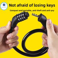 AliExpress Bicycle accessories anti-theft 4-digit password mountain bike specific tire lock Bicycle helmet mtb ring lock for ouutdoor bike