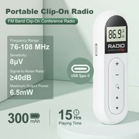 Portable FM Radio with Digital Tuning LCD Display Personal Radio with Headphones and Belt Clip for Gym Jogging Walking Camping
