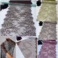 Wimpern-Spitzenbesatz, schokoladenbraune Farbe, Chantilly-Spitze, Accessoires, DIY-Stickerei und Nähen, Smaragdgrüne französische Spitze