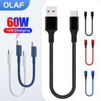 25CM 30CM Short USB Type C Cable 60W USB C To Type C Fast Charging Cable Power Bank Cable for iphone 15 16 Samsung Xiaomi Huawei