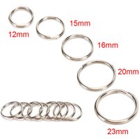 100-20PCS/lot Stainless Steel Dia 12/15/16/20/28/25mm DIY Polished Split Ring Keyrings Key Chain Hoop Loop Key Holder