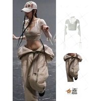 CICIZHUANG Low-Neck Long-Sleeve Hanging Strap Top Slimming Sexy Girl Neck Hanging Cotton Blend Spring Fashion Women's Clothing