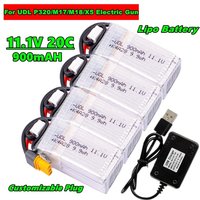 11.1V 900mAh 20C Lipo Battery for UDL P320/M17/M18/X5 Electric Gun Battery For Airsoft BB Air Pistol Electric Toys Guns